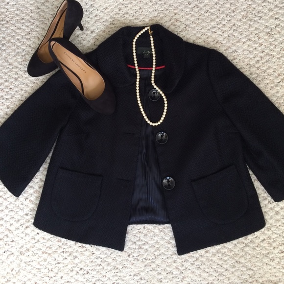 Forever 21 navy 3/4 length trapeze jacket