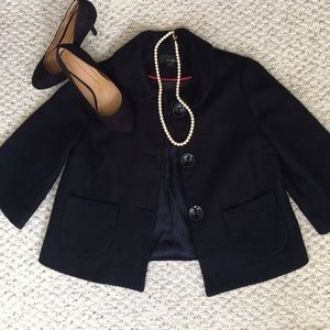 Forever 21 navy 3/4 length trapeze jacket