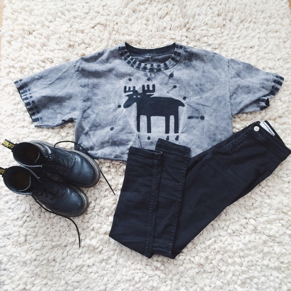 Hand made moose crop top