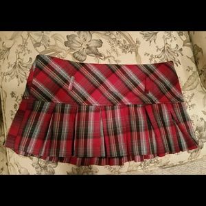 Red tartan micro skirt