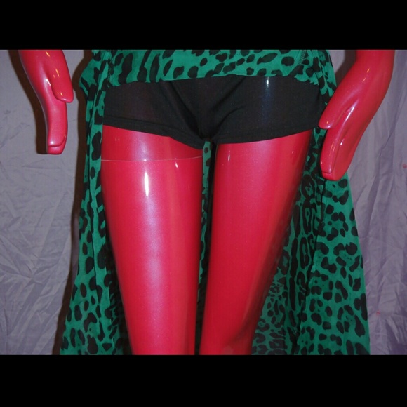 Sheer Green cheetah print Skirt - Picture 3 of 4