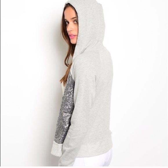 Sequin Zip Up Hoodie - Picture 2 of 2