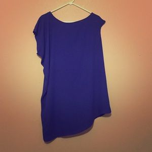 Royal blue asymmetrical tunic