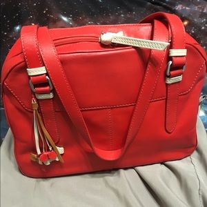 Radley London red leather shoulder bag