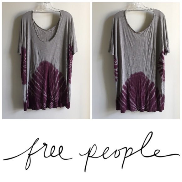 Free People Dresses & Skirts - ❌SOLD❌🆕Free People • Grey/Burgundy Tee Dress