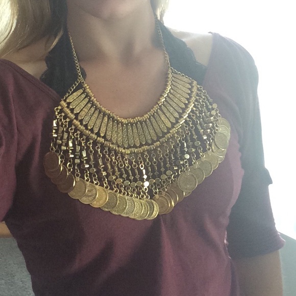 BOHO coin bib necklace - Picture 2 of 4