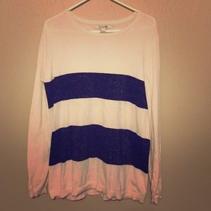White and black striped sweater