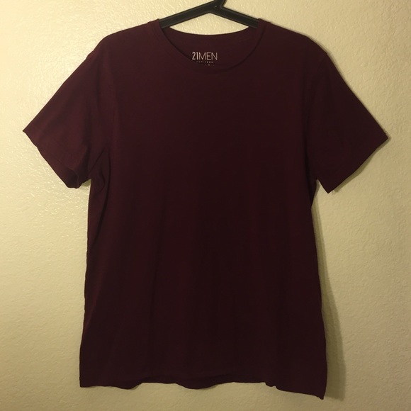 Burgundy Short Sleeve Crew Neck Tshirt