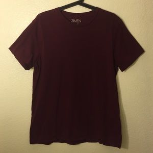 Burgundy Short Sleeve Crew Neck Tshirt