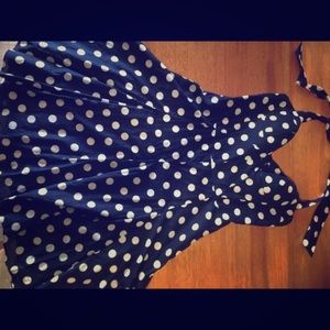 Betsey Johnson Navy Blue Polka Dot Dress