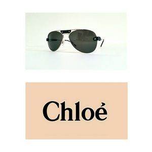 Chloe "Tamaris" Aviator Sunglasses w/ Leather Trim
