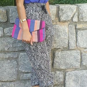 Stripe Multi-colored small clutch