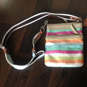 Coach Crossbody striped colorful