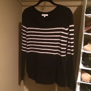 Wool Madewell Black & White Striped Sweater