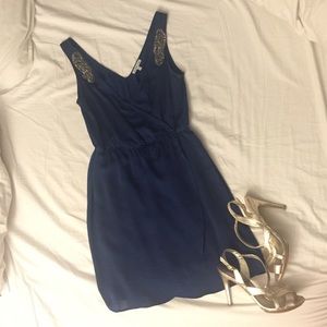 Charlotte Russe navy silky dress
