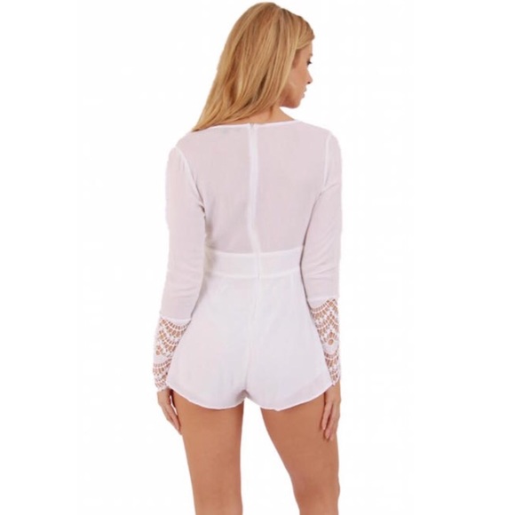 White Crochet Romper - Picture 2 of 3