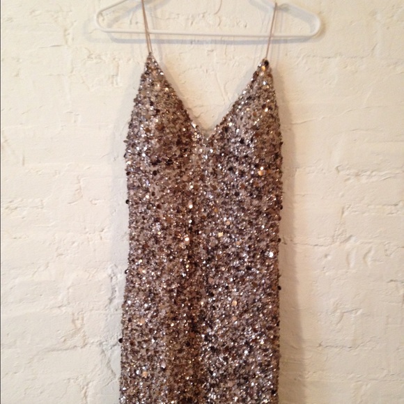 Gold sequin dress