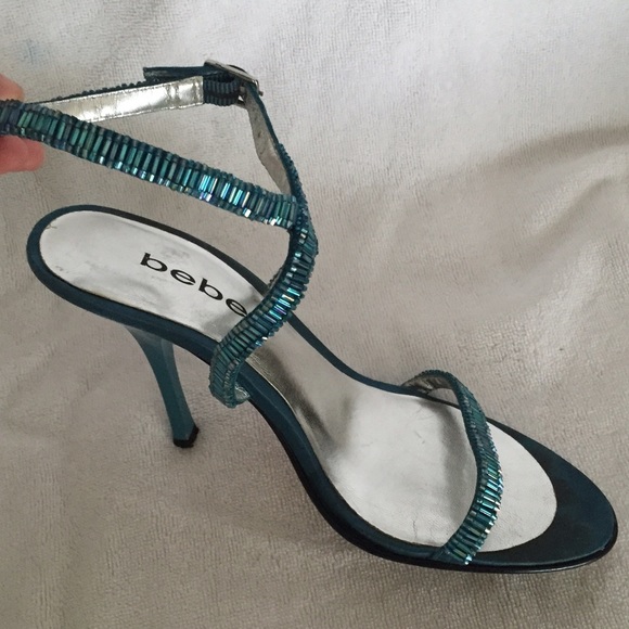 Bebe teal beaded high heels - Picture 2 of 4
