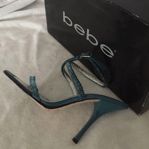 Bebe teal beaded high heels - Picture 4 of 4