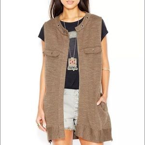 NWT Free People Slub Knit Highway Vest Green olive