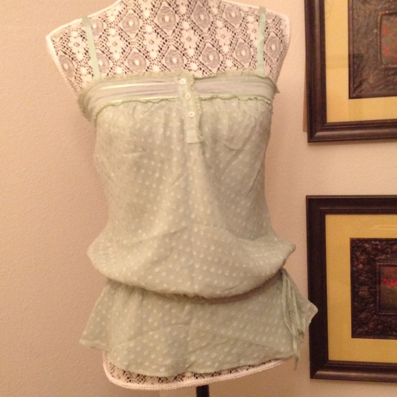 Mint silk blouse