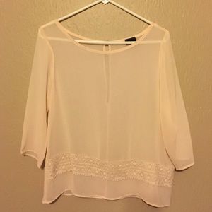 Sheer cream boutique top