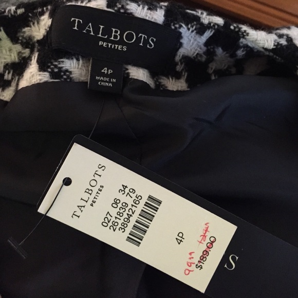 Talbots Houndstooth Colorblocked Jacket- 4P - Picture 4 of 4