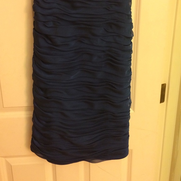 Adrianna Papell Ruffled Navy Strapless Dress - Picture 3 of 4