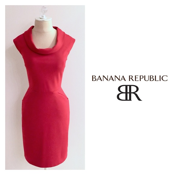Banana Republic Dresses & Skirts - NWT BR Red Roll Neck Sheath Dress