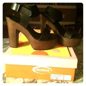 Charlotte Russe,black thick wedged heel! Size 7.5