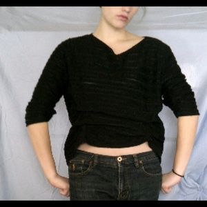 Black 3/4 sleeve bunched shirt