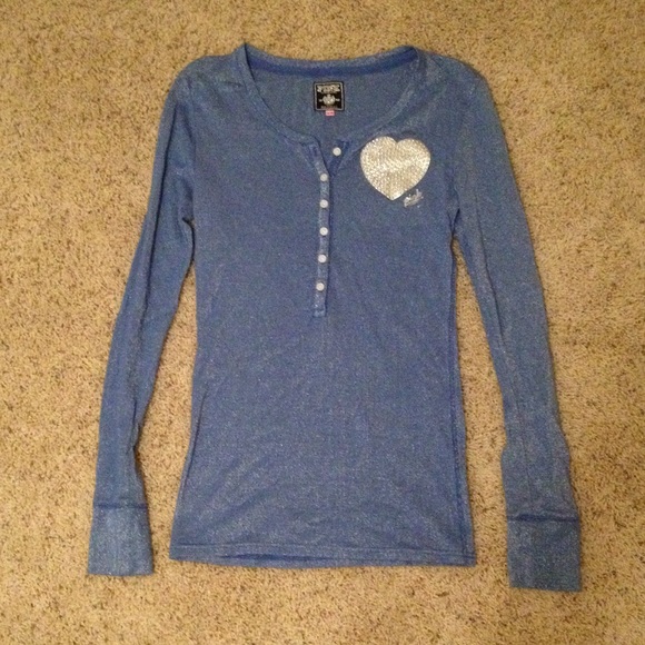 Victoria's Secret Pink blue long sleeve shirt