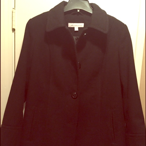 🎀Liz Claiborne gorgeous Black wool pea coat