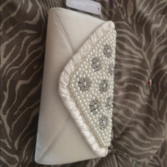 Ivory clutch bag