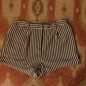Striped Forever 21 High Waisted Shorts