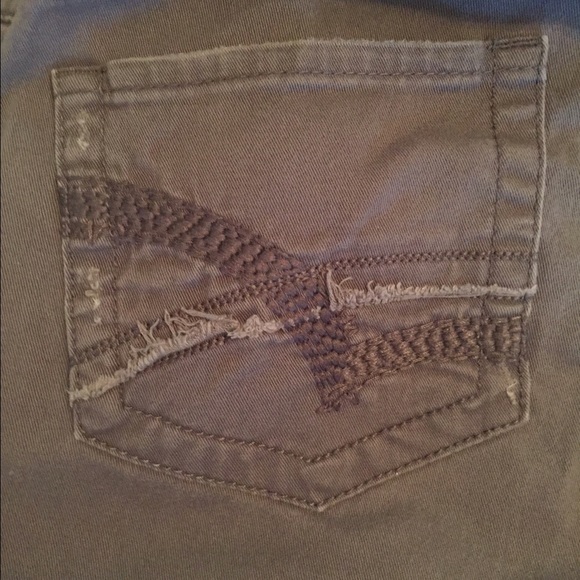 Maternity khaki material grey pants.