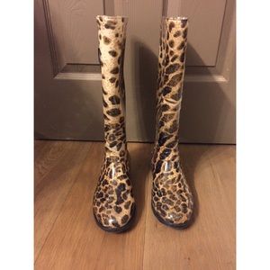 Women's Charlotte Russe leopard rain boots size 8