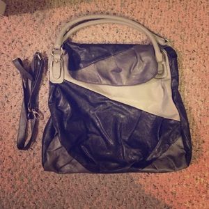 Black and gray leather purse