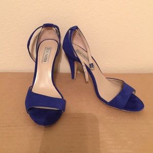 Steve Madden Walltz Blue Suede Heel Sandals