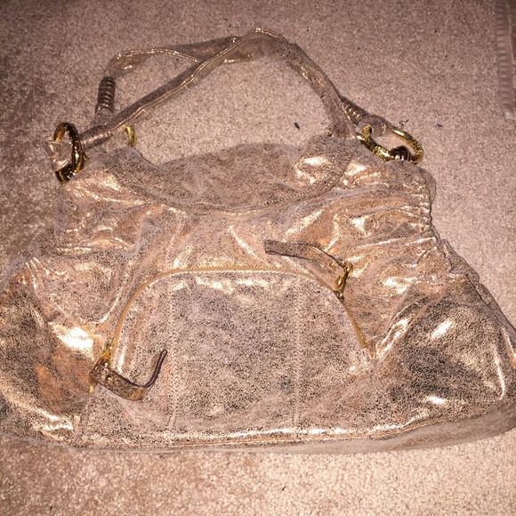 Gold b makowsky handbag