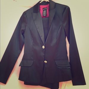 Wet Seal Black Satin Pant Suit