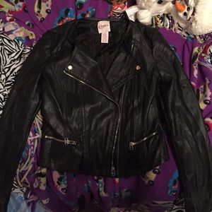 Black leather jacket