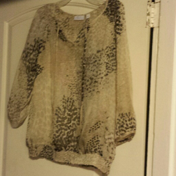 Sheer multi print top