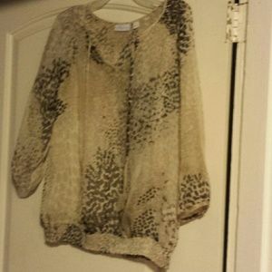 Sheer multi print top