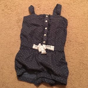 Baby girl Blue jean and white romper
