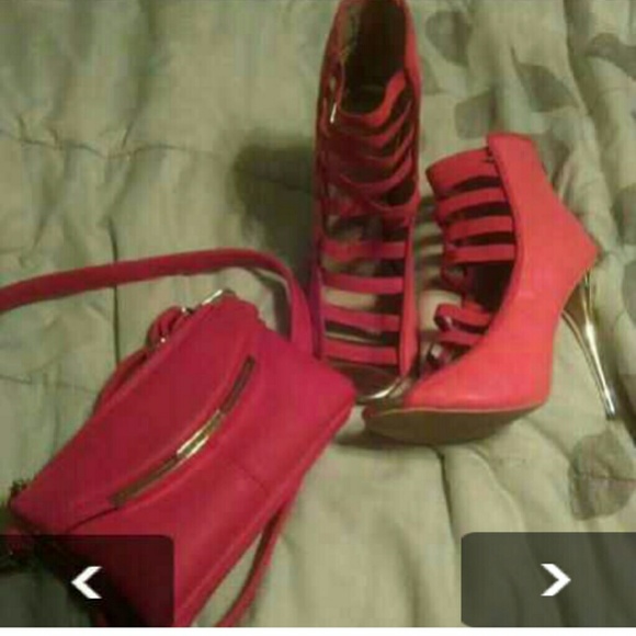Coral Purse and heels