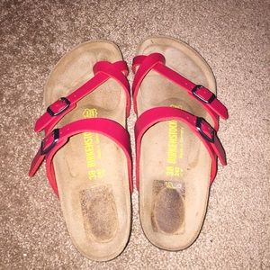 RED leather Birkenstocks