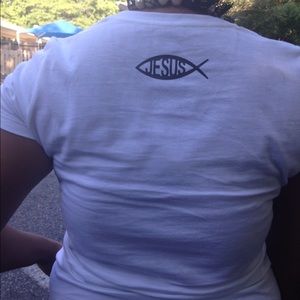 Black on White V-Neck T-Shirt