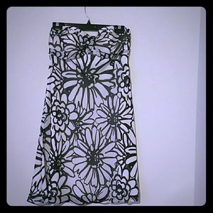 White House Black Market B&W Floral Dress