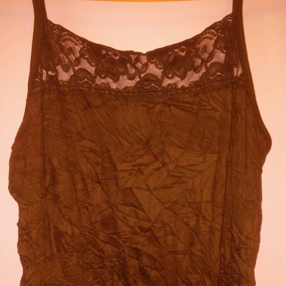 Women's crinkles look brown cami tank